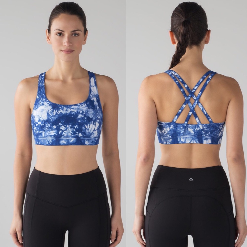 lululemon athletica Blue Tie-Dye Strappy Sports Bra